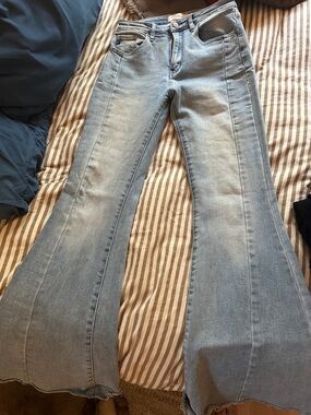 KanCan Light Blue Flare Jeans with Center Seam